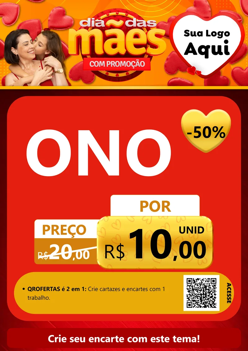 Modelo de Cartaz para Cartaz A4 Vertical com o tema Dia das Mães com Promoção para Óticas