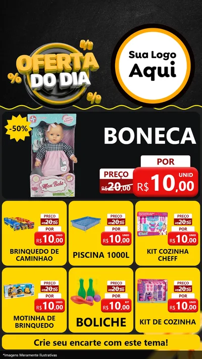 Modelo de Rede Social para Stories com o tema Oferta Do Dia para Brinquedos