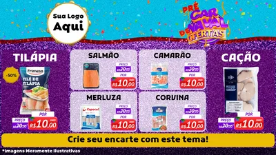 Modelo de TV para TV Horizontal com o tema Pré Carnaval de Ofertas para Peixaria