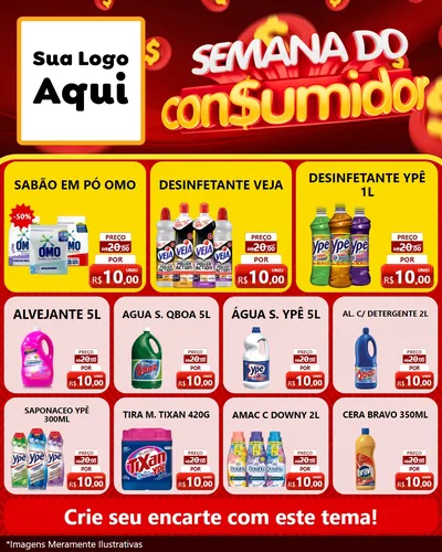 Modelo de Rede Social para Feed Instagram com o tema Semana do Consumidor para Produtos de Limpeza