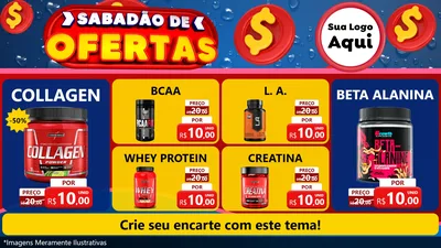 Modelo de TV para TV Horizontal com o tema Sabadão de Ofertas para Suplementos alimentares
