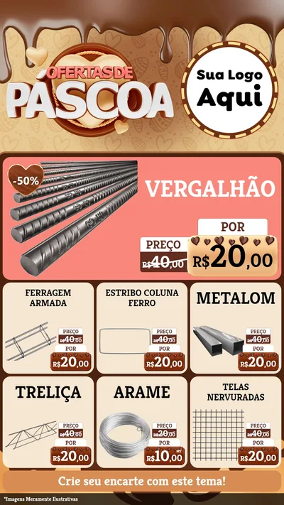 Modelo de Rede Social para Stories com o tema Ofertas de Páscoa para Ferragens