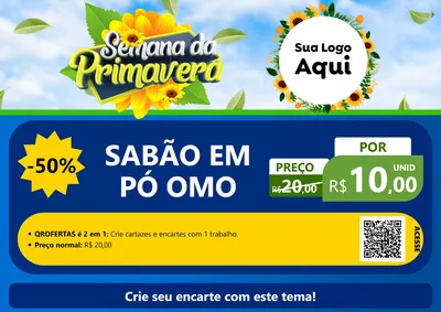 Modelo de Cartaz para Cartaz A4 Horizontal com o tema Semana da Primavera para Produtos de Limpeza