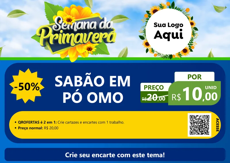 Modelo de Cartaz para Cartaz A4 Horizontal com o tema Semana da Primavera para Produtos de Limpeza