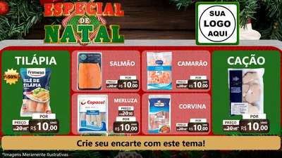 Modelo de TV para TV Horizontal com o tema Especial de Natal para Peixaria