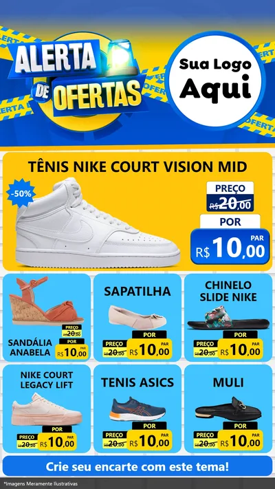 Modelo de Rede Social para Stories com o tema Alerta de Ofertas para Calçados