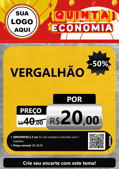 Modelo de Cartaz para Cartaz A4 Vertical com o tema Quinta da Economia para Ferragens
