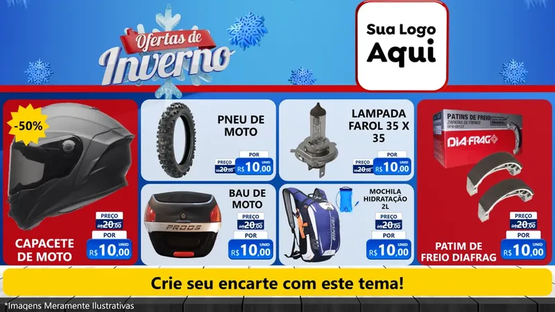 Modelo de TV para TV Horizontal com o tema Ofertas de Inverno para Moto peças