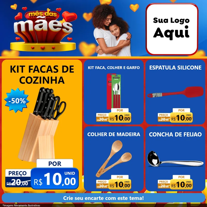 Modelo de Rede Social para Feed Facebook com o tema Mês das Mães para Utilidades Domésticas