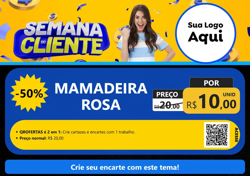 Modelo de Cartaz para Cartaz A4 Horizontal com o tema Semana do Cliente para Bebês