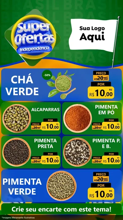 Modelo de TV para TV Vertical com o tema Super Ofertas de Independência para Produtos Naturais