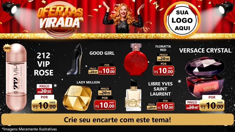 Modelo de TV para TV Horizontal com o tema Ofertas da Virada para Perfumes