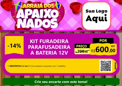 Modelo de Cartaz para Cartaz A4 Horizontal com o tema Arraiá dos Apaixonados para Maquinas e Ferramentas