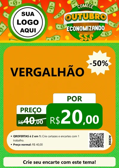 Modelo de Cartaz para Cartaz A4 Vertical com o tema Comece Outubro Economizando para Ferragens