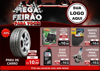 Modelo de Encarte para Encarte A4 Horizontal com o tema Mega Feirão Para Você! - Autopeças para Auto peças