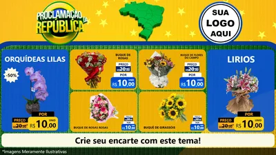 Modelo de TV para TV Horizontal com o tema Proclamação da República para Floricultura e jardim