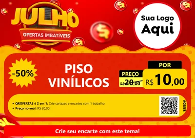 Modelo de Cartaz para Cartaz A4 Horizontal com o tema Julho Ofertas Imbatíveis para Material para Construção