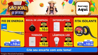 Modelo de TV para TV Horizontal com o tema São João de Ofertas para Materiais Elétricos