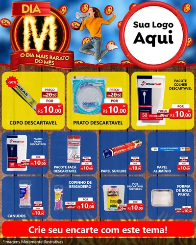 Modelo de Rede Social para Feed Instagram com o tema Dia M - O Dia Mais Barato Do Mês para Embalagens