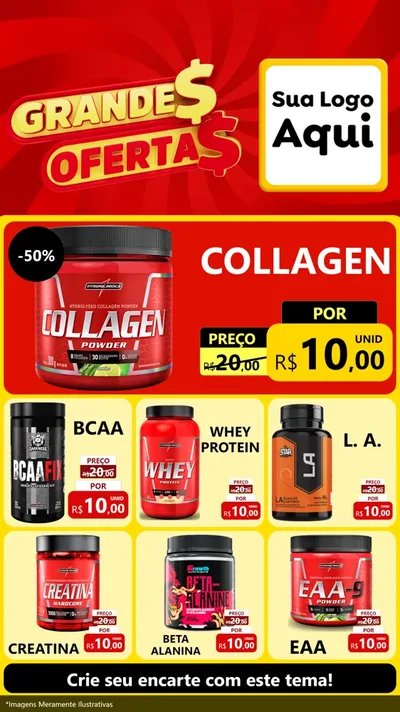 Modelo de Rede Social para Stories com o tema Grandes Ofertas para Suplementos alimentares