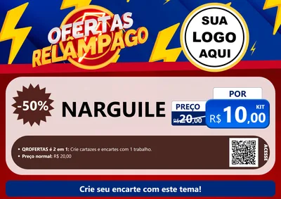 Modelo de Cartaz para Cartaz A4 Horizontal com o tema Ofertas Relâmpago para Tabacaria