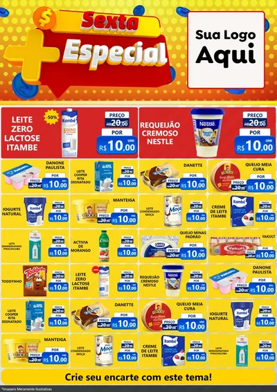 Modelo de Encarte para Encarte A4 Vertical com o tema Sexta Mais Especial para Frios e Laticínios