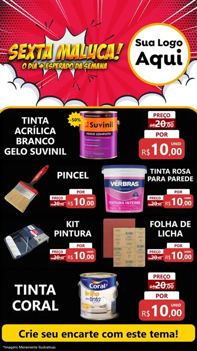 Modelo de TV para TV Vertical com o tema Sexta Maluca! para Tintas e Ferramentas