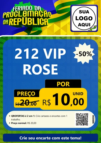 Modelo de Cartaz para Cartaz A4 Vertical com o tema Feriado da Proclamação da República para Perfumes