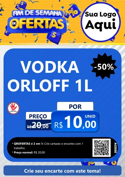 Modelo de Cartaz para Cartaz A4 Vertical com o tema Fim de Semana de Ofertas para Distribuidora de bebidas