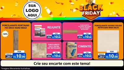 Modelo de TV para TV Horizontal com o tema Black Friday para Pisos e revestimentos