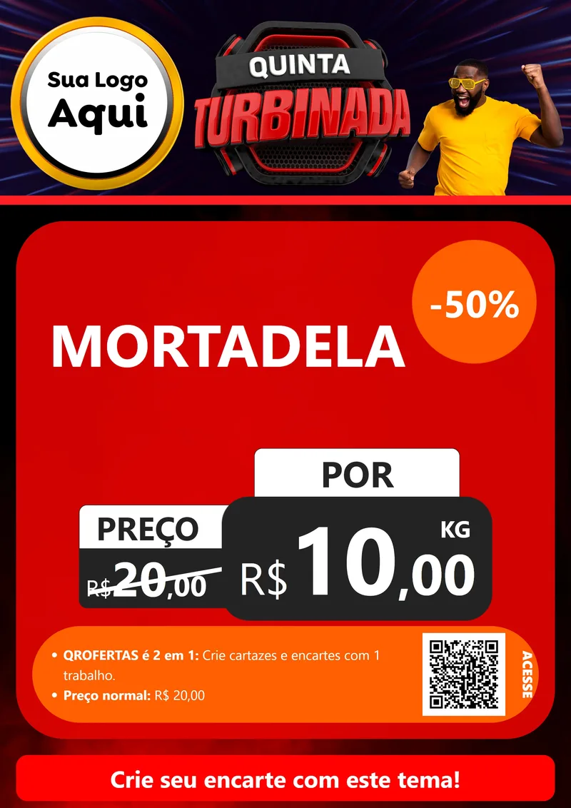Modelo de Cartaz para Cartaz A4 Vertical com o tema Quinta Turbinada para Frios e Laticínios