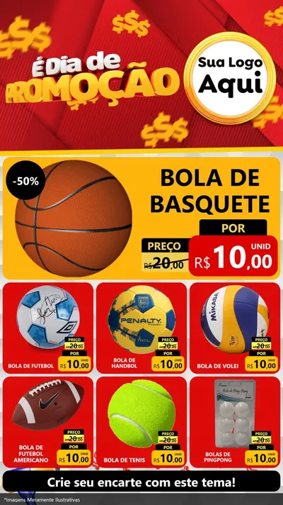 Modelo de Rede Social para Stories com o tema É Dia De Promoção para Artigos Esportivos