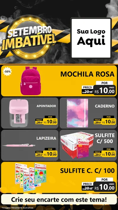 Modelo de TV para TV Vertical com o tema Setembro Imbatível para Papelaria
