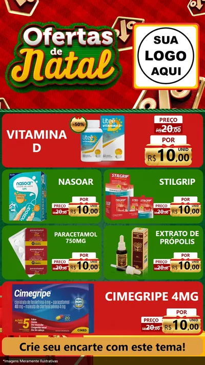 Modelo de TV para TV Vertical com o tema Ofertas de Natal para Farmácia