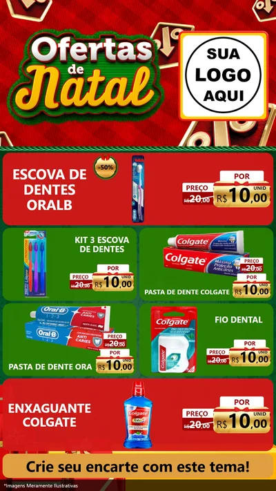 Modelo de TV para TV Vertical com o tema Ofertas de Natal para Higiene Pessoal