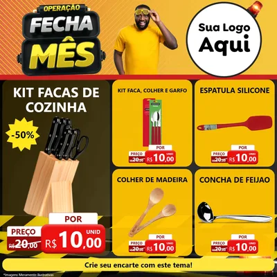 Modelo de Rede Social para Feed Facebook com o tema Operação Fecha Mês para Utilidades Domésticas