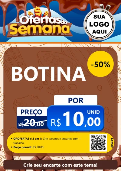 Modelo de Cartaz para Cartaz A4 Vertical com o tema Ofertas da Semana - Páscoa para Agropecuária