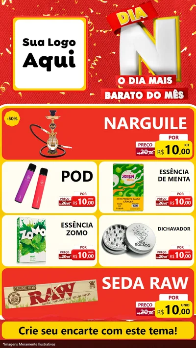 Modelo de TV para TV Vertical com o tema Dia N o Dia Mais Barato do Mês para Tabacaria