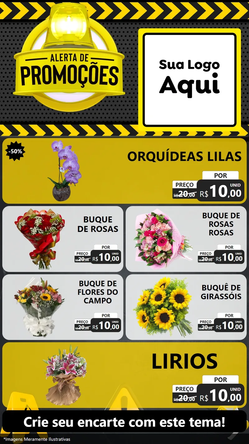 Modelo de TV para TV Vertical com o tema Alerta de Promoções para Floricultura e jardim
