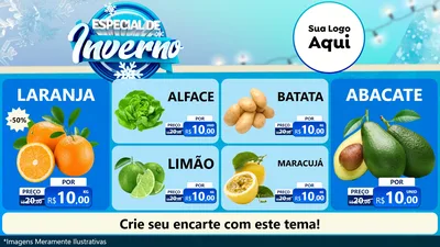 Modelo de TV para TV Horizontal com o tema Especial de Inverno para Hortifrúti