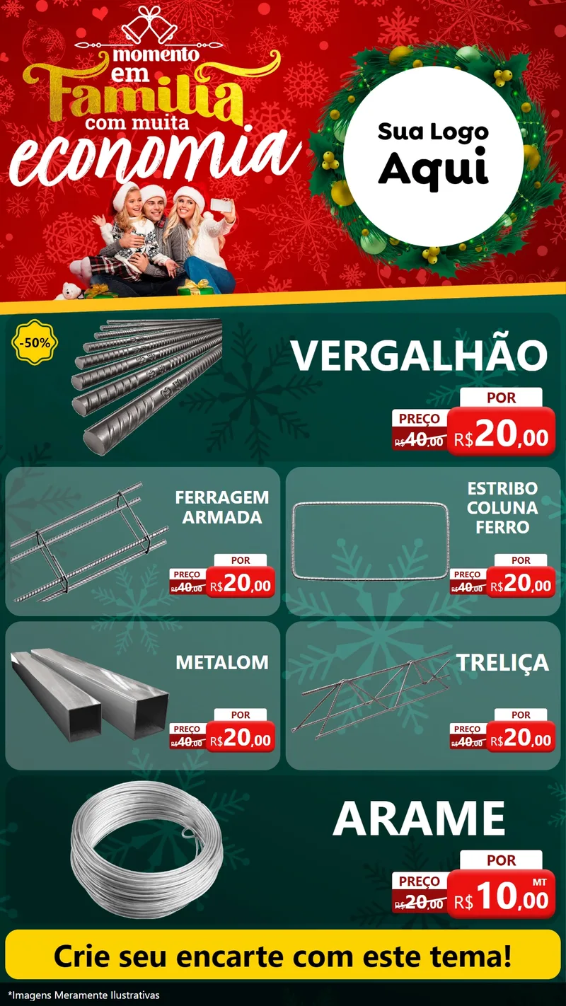 Modelo de TV para TV Vertical com o tema Momento em Família (Natal) para Ferragens