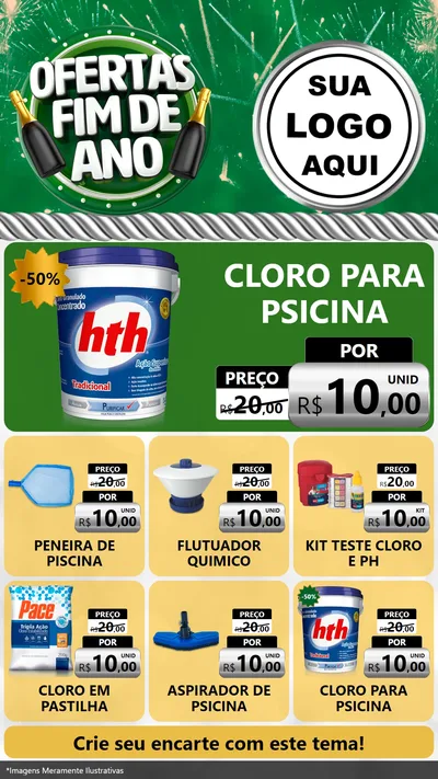 Modelo de Rede Social para Stories com o tema Ofertas Fim de Ano para Produtos para Piscina
