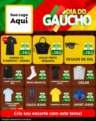 Modelo de Rede Social para Feed Instagram com o tema Dia do Gaúcho para Roupas e acessórios