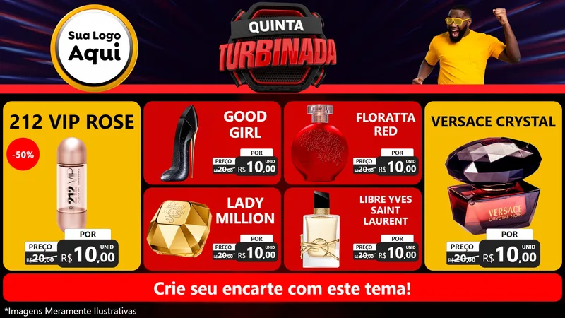 Modelo de TV para TV Horizontal com o tema Quinta Turbinada para Perfumes