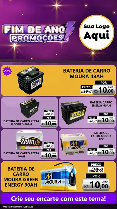 Modelo de TV para TV Vertical com o tema Fim de Ano Promoções para Baterias Elétricas