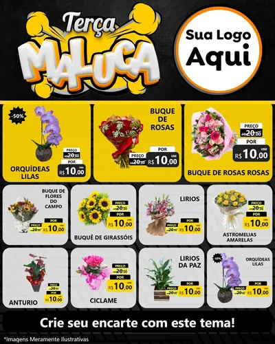 Modelo de Rede Social para Feed Instagram com o tema Terça Maluca para Floricultura e jardim