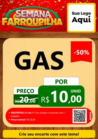Modelo de Cartaz para Cartaz A4 Vertical com o tema Semana Farroupilha para Água e gás