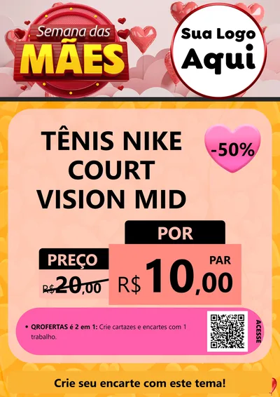 Modelo de Cartaz para Cartaz A4 Vertical com o tema Semana das Mães para Calçados