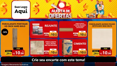 Modelo de TV para TV Horizontal com o tema Alerta de Ofertas para Pisos e revestimentos