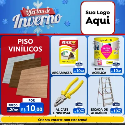 Modelo de Rede Social para Feed Facebook com o tema Ofertas de Inverno para Material para Construção